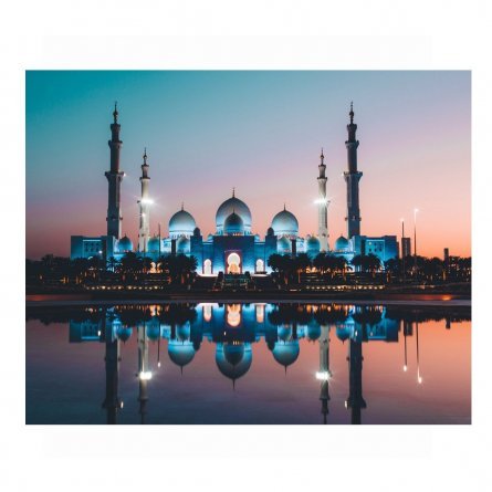 Алмазная мозаика Alingar, на подрамнике, с полным заполнением, (матов.), 40х50 см, 26 цветов, "Белая мечеть Абу-Даби" фото 1
