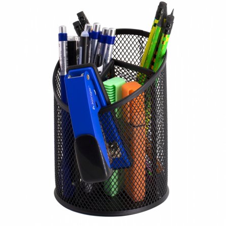 Подставка-органайзер д/канцтоваров, Alingar, металлическая,  10,5 см * 15 * 11 см, 3 отделения, черная фото 1