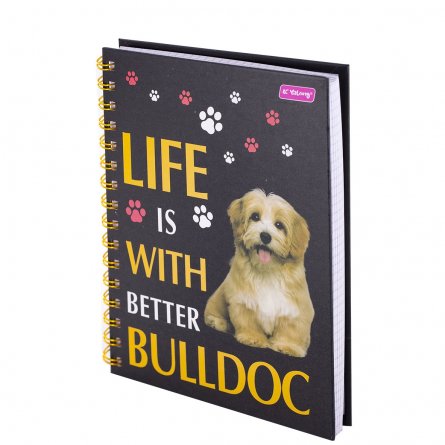 Записная книжка, А5, Yalong, гребень, матовая ламинация, клетка, 100 л., "Моя собака", ассорти фото 5
