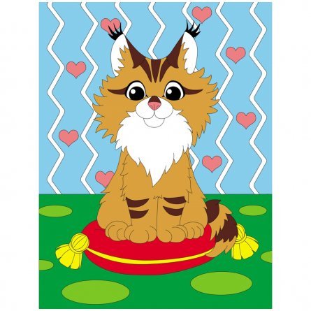 Картина по номерам Рыжий кот, 18х24 см, акриловые краски, холст, "Котёнок мейн-кун" фото 1