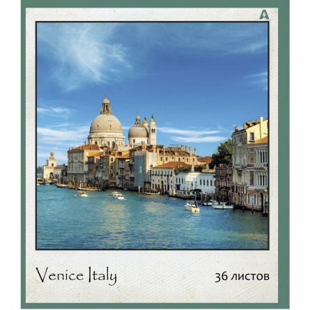 Тетрадь 36 л., А5, клетка, Alingar "Городские виды", скрепка, офсет,  мелованная бумага, 5 дизайнов в пленке т/у фото 6