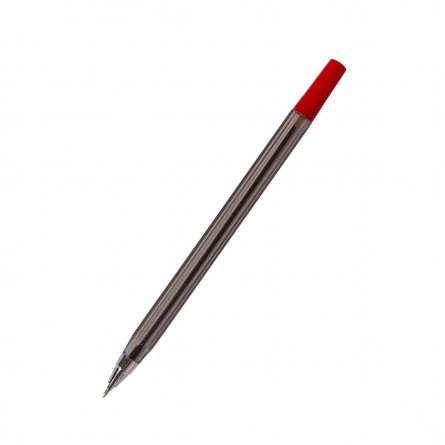 Ручка шариковая Alingar "Extra Soft", 0,7 мм, красная, игольчатый, металлизированный наконечник, грип, шестигранный, прозрачный, пластиковый корпус фото 3