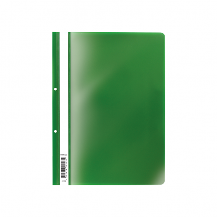 Папка-скоросшиватель ErichKrause "Economy", с перфорацией A4, пластик, зеленый фото 1