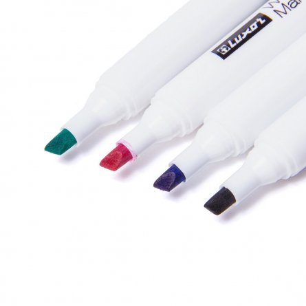 Набор маркеров для досок, 4 цвета, Luxor, скошенный, 2-5 мм фото 3