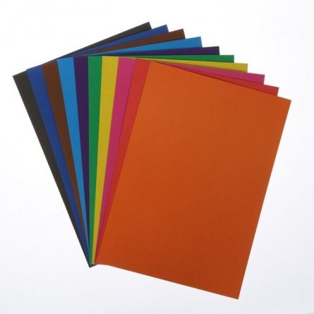 Картон цветной Луч, А4, немелованный, 10 листов, 10 цветов, картонная папка, "Школа творчества" фото 2