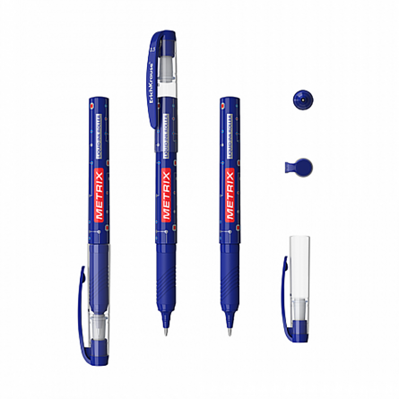 Ручка роллер, Erich Krause, "Metrix" синяя, 0,5 мм., синий пластиковый корпус фото 2