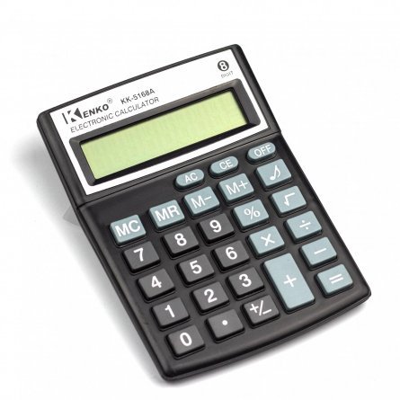 Калькулятор Alingar 8 разрядов, 100*130*20 мм, черный, "KK-5168A", фото 1