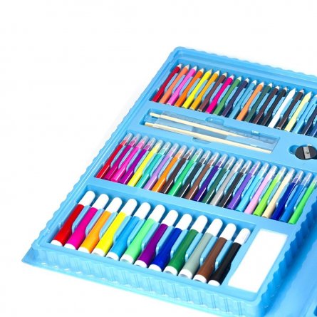 Набор для творчества (рисования) Alingar, 176 предметов, в пластиковом чемоданчике с ручкой, "Blue" фото 6