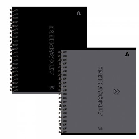 Тетрадь 96л., А5, клетка, Alingar, гребень, блок офсет, мелованный картон, "Atmosphere", 2 дизайна в пленке т/у фото 1