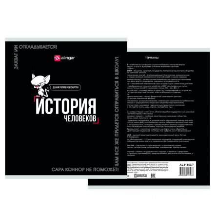 Тетрадь предметная "История" А5 48л., клетка, со справ матер, скрепка, мелованный картон( стандарт), блок офсет, Alingar "Афоризмы" фото 1