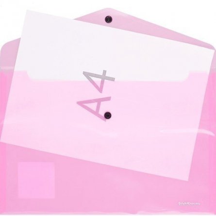 Папка-конверт на кнопке ErichKrause, A4, 232х334х1 мм, 140 мкм, розовый, " Glossy Neon" фото 2