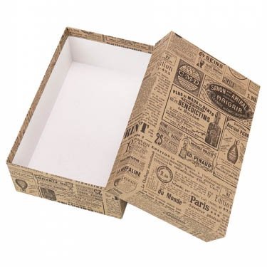 Подарочная крафт - коробка Миленд, 15*10*5 см, "Газета", прямоугольная фото 1