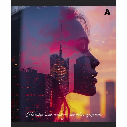 Тетрадь 48л., А5, линия, Alingar "City Style", скрепка, мелованый  картон ( стандарт), блок офсет, 5 дизайнов в пленке т/у фото 8