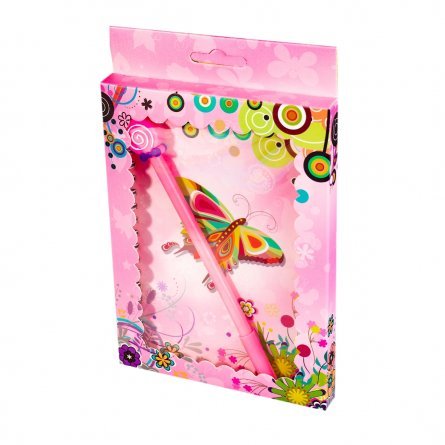 Подарочный блокнот в футляре, 13 см * 18 см, гребень, Alingar, ламинация, ручка, линия, 50 л., "Яркая бабочка", розовый фото 1