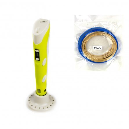 Ручка 3D Zoomi, ZM-052, пластик ABS/PLA - 3 цвета, желтая, подставка пластиковая под ручку, картонная упаковка фото 6