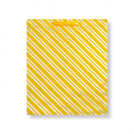 Пакет подарочный бумажный 38,5х27х8,5 см, "Желтый", ламинация фото 1
