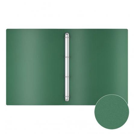 Папка на 4-х кольцах Erich Krause, А4, 24 мм,  пластик, зеленая, "Matt Classic" фото 2
