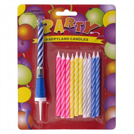 Набор свечей для торта Alingar, 14 см, 9 см - 10 шт.+ музыкальная 1 шт. - 14 см фото 4