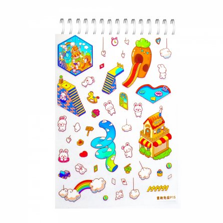 Наклейки для творчества - антистресс блокнот, 135*195 мм, "Sticker Collection", MINI, 3D стикеры, 20 комнат, 20 листов с наклейками, пакет с европодв. фото 38
