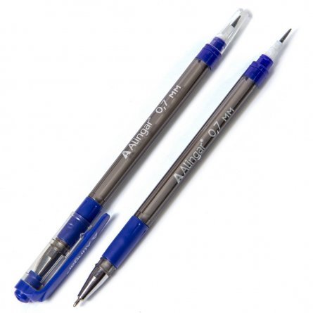 Ручка шариковая-карандаш сегментный Alingar, 0,7 мм, синяя, игольчатый, метал. наконечник, резиновый грип, шестигранный, матовый, пластик. корпус фото 1