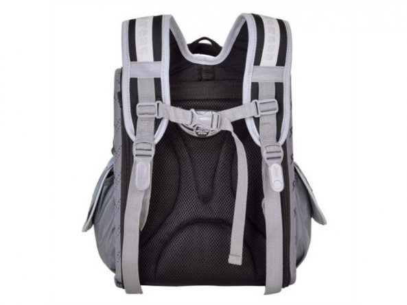 Рюкзак Across, школьный, с мешком д/обуви, серый- черный, 35х27х14 см фото 4