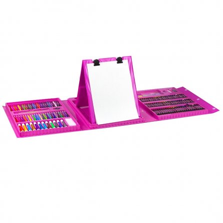 Набор для творчества (рисования) Alingar, 176 предметов, в пластиковом чемоданчике с ручкой, "Pink" фото 3
