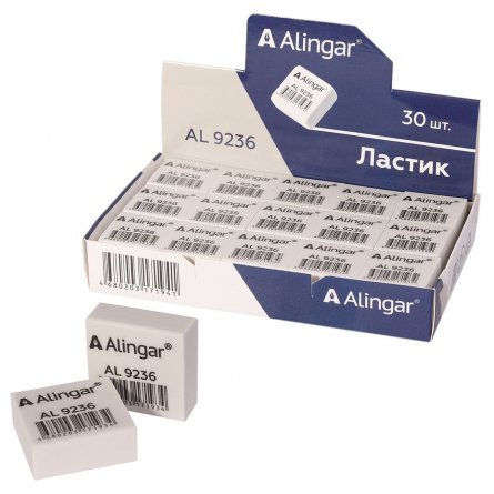 Ластик Alingar, синтетический каучук, квадратный, цвет белый, 25*25*10 мм, картонная упаковка фото 1
