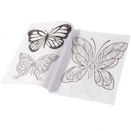 Раскраска А4 Alingar "Бабочки на полянке", 6 л., офсетная обложка фото 2