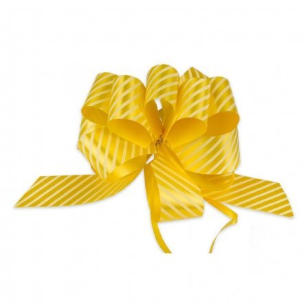 Бант- шар с принтом "Миленд" 3 см, желтый, "Полоски" фото 1