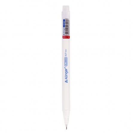 Ручка гелевая Alingar, 0,7 мм, белая, игольчатый наконечник, трехгранный прозрачный пластиковый корпус, в уп. 12 шт., картонная упаковка фото 2