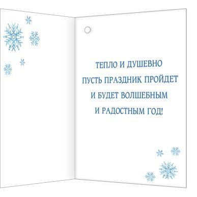 Двойная подвеска с термографией (Мини-открытка) "С Новым Годом!,  85х115 мм фото 2