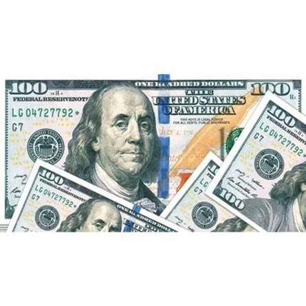 Конверт для денег Мир открыток "100 долларов (ФС) ", 207х230 мм, блестки, рельеф фото 1