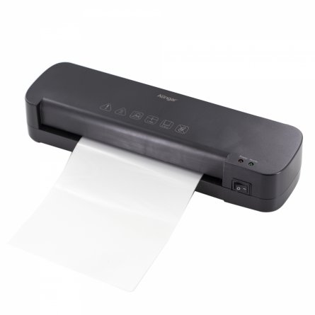 Ламинатор для дома и офиса А4 Alingar, черный, толщина пленки 70-125 мкм, скорость 260 мм/мин, свет. индикация, разогрев 3-4 мин, 3 шт пленки в наборе фото 4