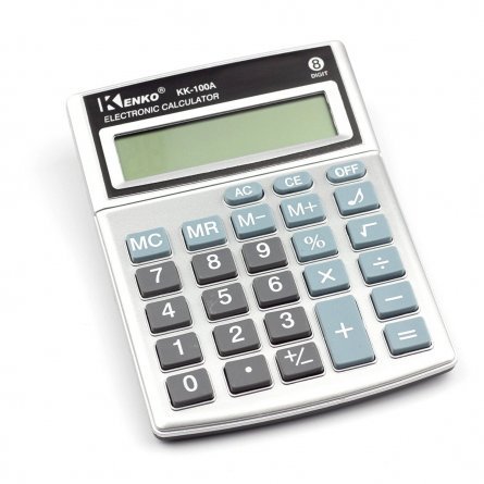Калькулятор Alingar 8 разрядов, 135*100*9 мм, серый металлик, "KK-100A" фото 1