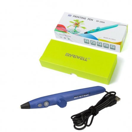 Ручка 3D Myriwell RP200A, PLA, синяя, картонная упаковка фото 1