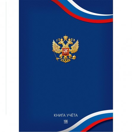 Книга учета 200 мм * 298 мм., 196 л., клетка, 7БЦ, ламинация, блок-офсет, Проф-пресс "Символика России-6" фото 1