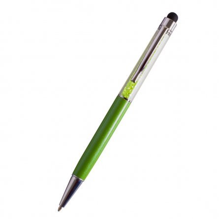 Ручка шариковая Alingar "Радужные стразы", синяя, 1,0 мм, со стилусом, поворотный механизм, металлический цветной корпус, ассорти, картонная упаковка фото 2