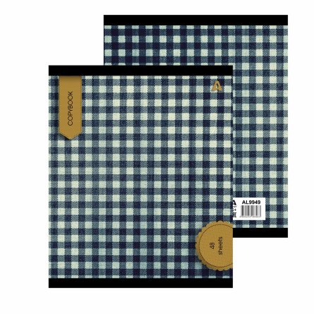 Тетрадь 48л., А5, линия, Alingar "Scotish cage. New"", скрепка, мелованый  картон ( стандарт), блок офсет, 5 дизайнов в пленке т/у фото 2