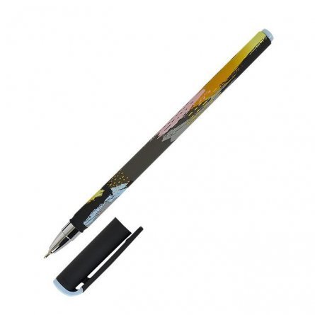 Ручка масляная LOREX "Slim Soft. Watercolor. Gentle", 0,5 мм, синяя,  игольч.наконечник, круглый, цветной, прорезин. корпус фото 3