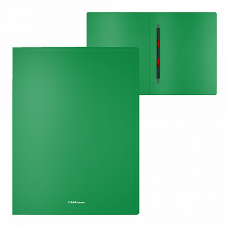 Папка с пружинным скоросшивателем ErichKrause "Classic", A4, пластик, зеленый фото 1