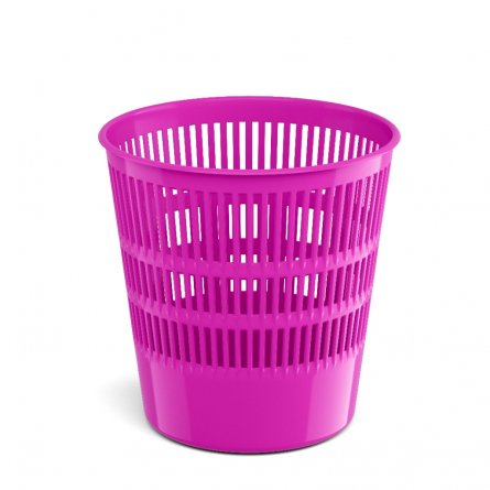 Корзина для бумаг ERICH KRAUSE, сетчатая, круглая, пластик, розовая, 12л.,"Neon Solid" фото 1