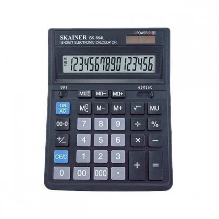 Калькулятор SKAINER 16 разрядов, 157*200*32 мм, "SK-664L" фото 1