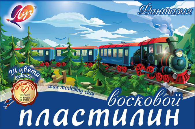 Пластилин Луч, 24 цвета, "Фантазия", 360 гр., со стеком, картонная упаковка фото 2