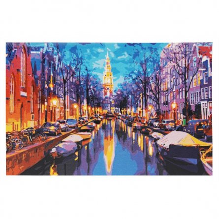 Картина по номерам Рыжий кот, 30х40 см, с акриловыми красками, холст, "Красивый голландский канал" фото 1
