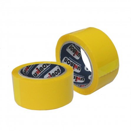 Клейкая лента упаковочная UNIBOB-600, 48мм*66м, желтая фото 1