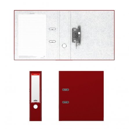 Папка-регистратор с арочным механизмом, ErichKrause "Business", А4, 285х315х70 мм, бордовая фото 4
