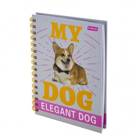 Записная книжка, А5, Yalong, гребень, матовая ламинация, клетка, 100 л., "Моя собака", ассорти фото 2