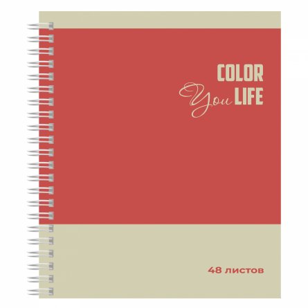 Тетрадь А5 48л., клетка, Alingar, гребень, блок офсет, мелованный картон (стандарт), "Your life", 4 дизайна в пленке т/у фото 6