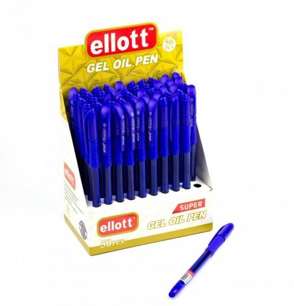 Ручка шариковая на масляной основе,  0,7 мм, синяя, резиновый грип,  круглый, тонированный, пластиковый корпус, картонная упаковка фото 1