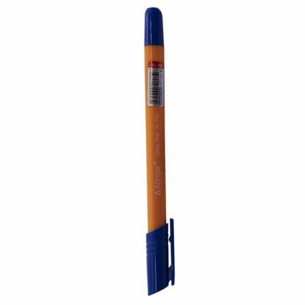 Ручка шариковая Alingar "Offis-fine", 0,5 мм, синяя, игольчатый наконечник, трехгранный, оранжевый, пластиковый корпус, картонная упаковка фото 3